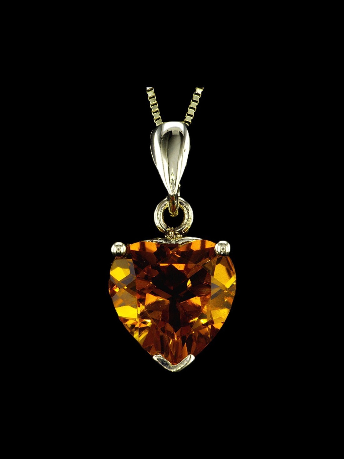 Citrine Heart Pendant