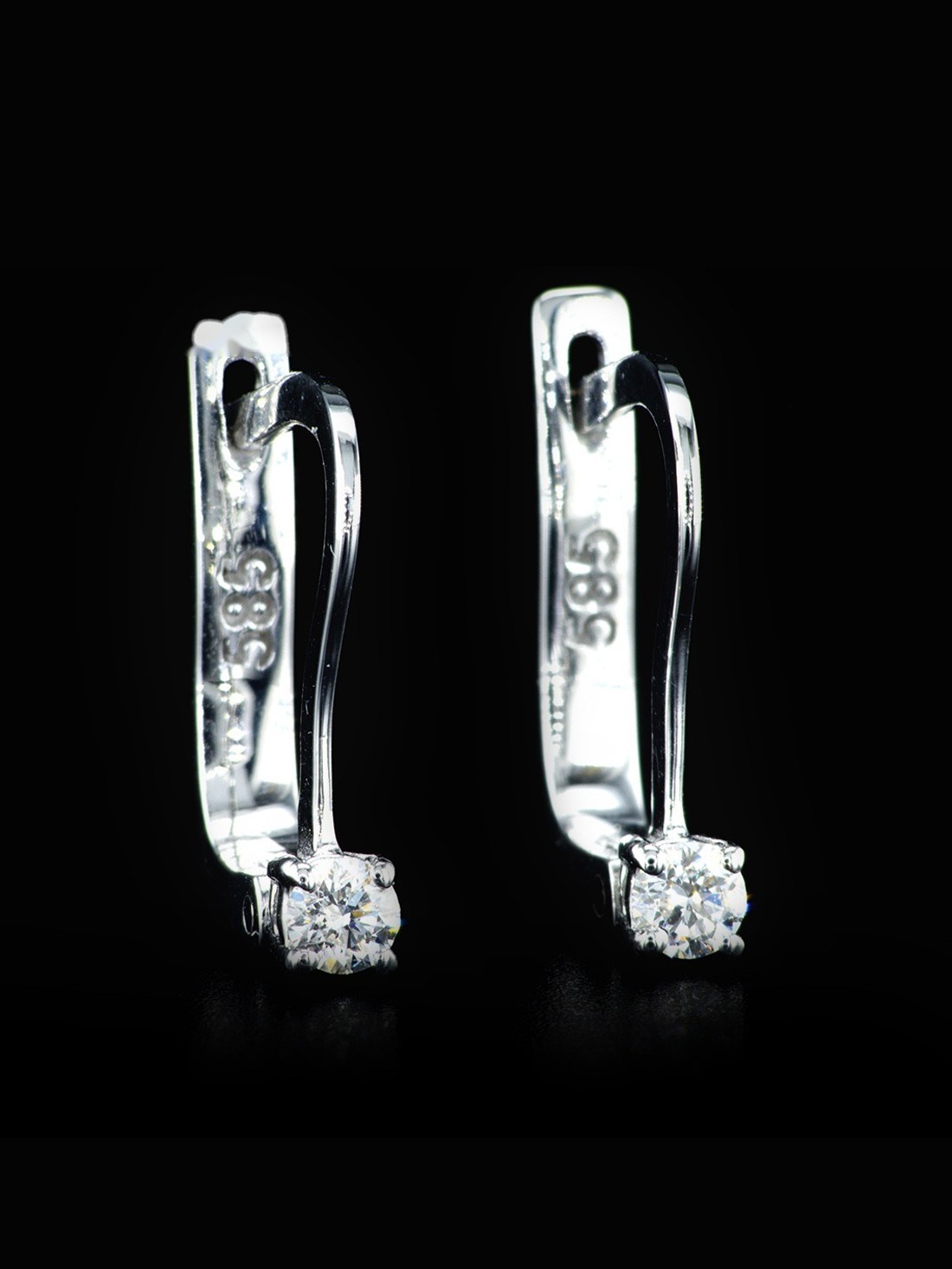 Solitaire Leverback Earrings