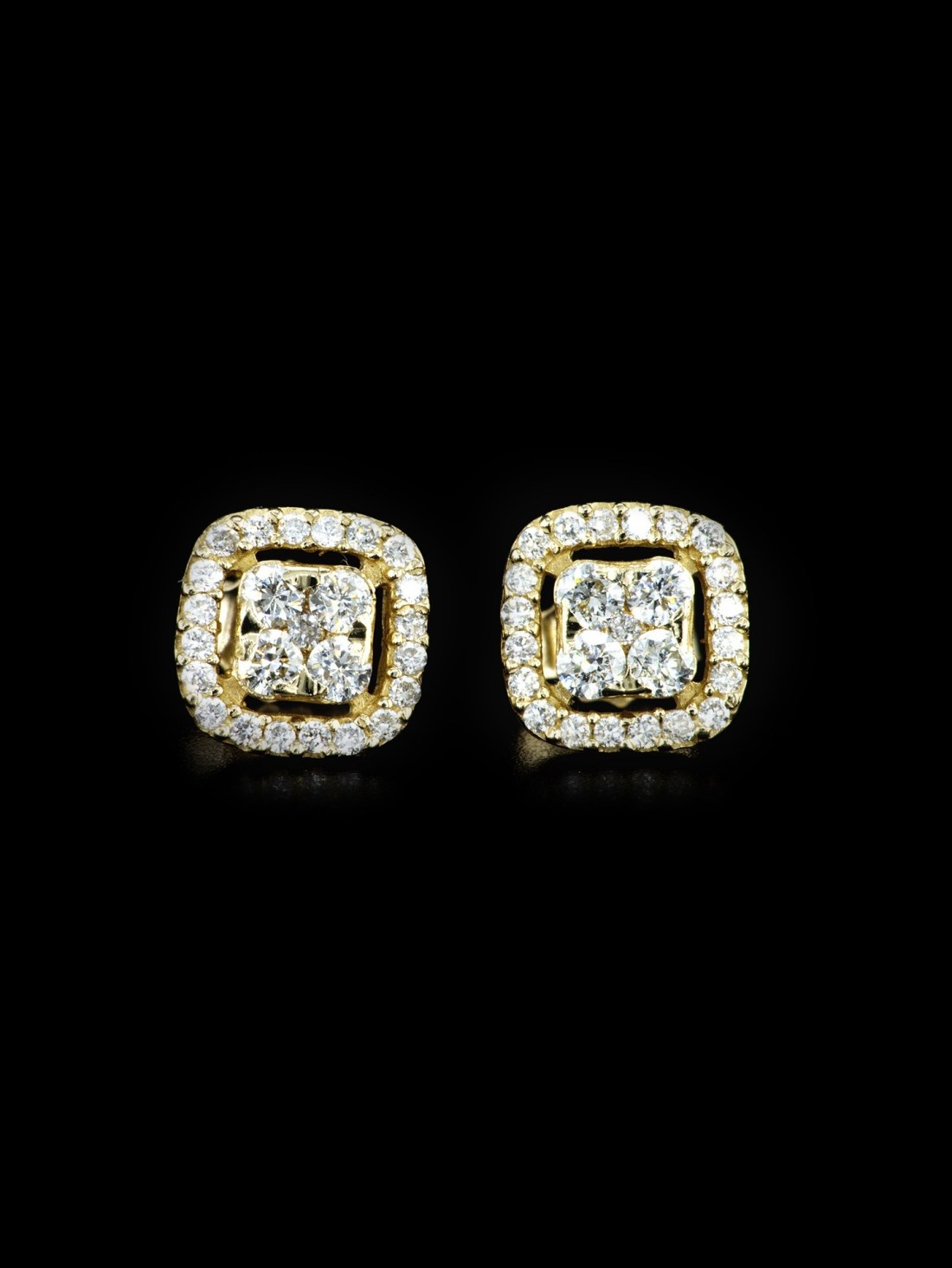 Cushion Halo Studs