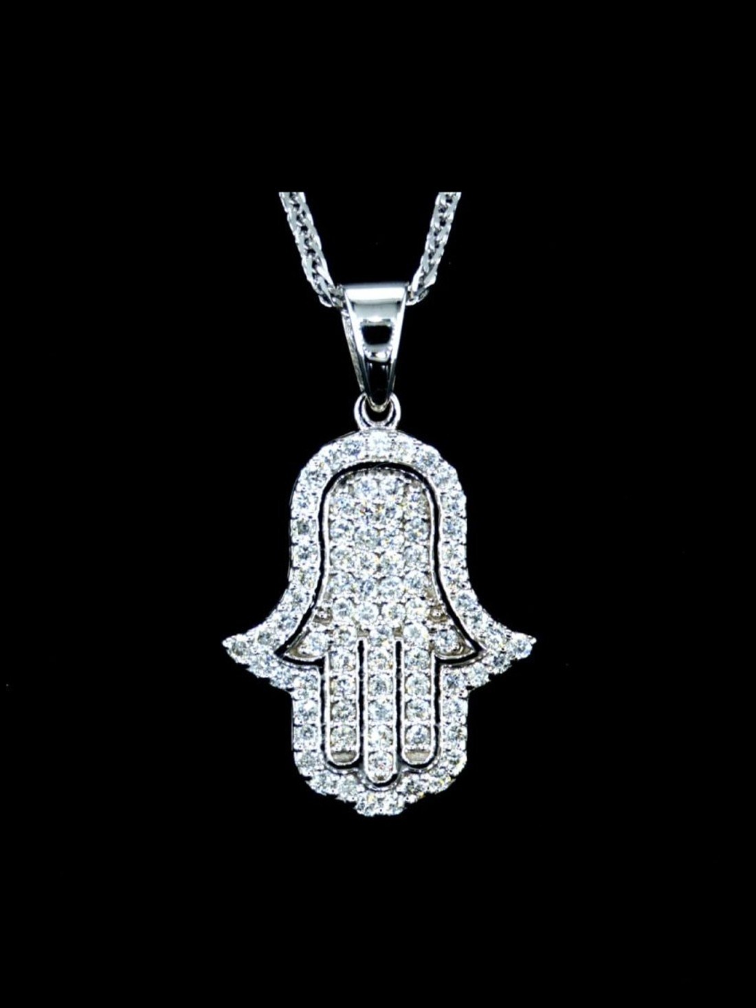Pave Hamsa Pendant